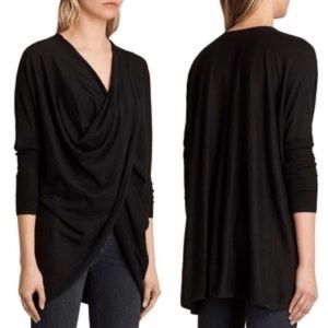 Elegant Black Drape Sweater